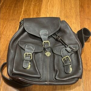 Stone Mountain Dark Brown Leather Backpack